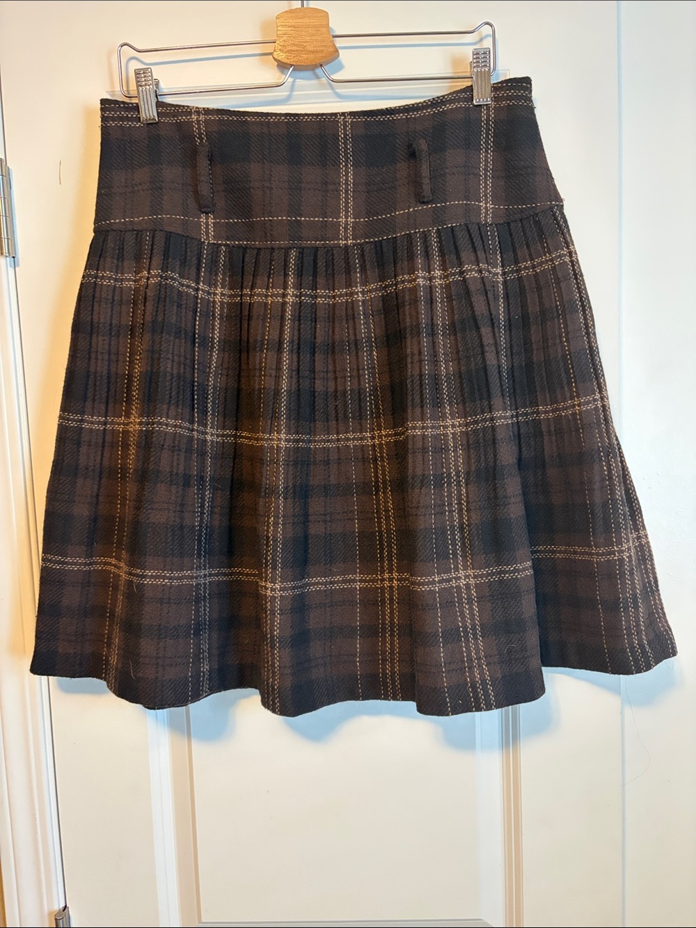 Zara Brown & Black Plaid Circle Skirt